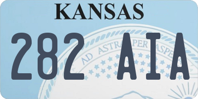 KS license plate 282AIA