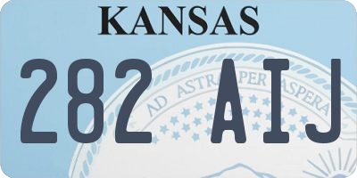 KS license plate 282AIJ