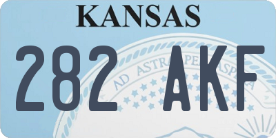 KS license plate 282AKF