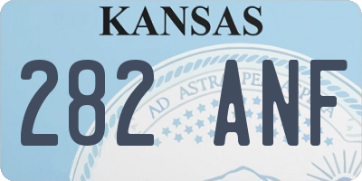 KS license plate 282ANF