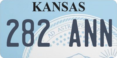 KS license plate 282ANN