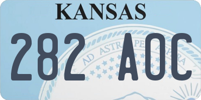 KS license plate 282AOC