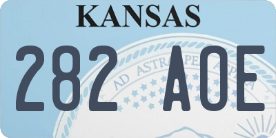 KS license plate 282AOE