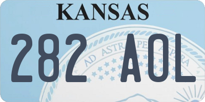 KS license plate 282AOL