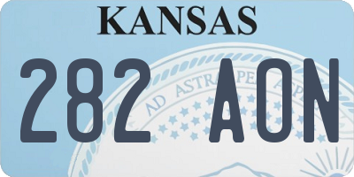KS license plate 282AON