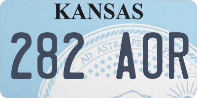 KS license plate 282AOR