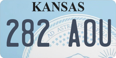 KS license plate 282AOU