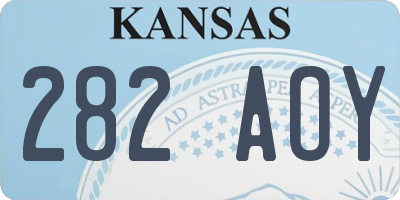 KS license plate 282AOY