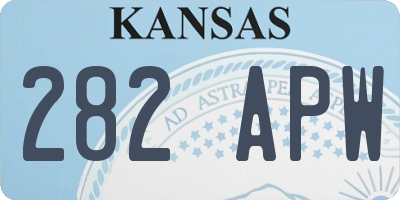KS license plate 282APW