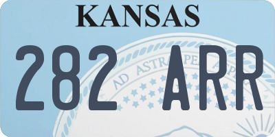 KS license plate 282ARR