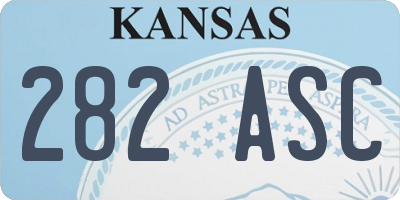 KS license plate 282ASC