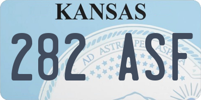 KS license plate 282ASF