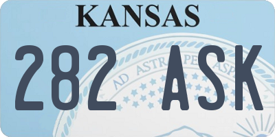KS license plate 282ASK