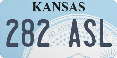 KS license plate 282ASL