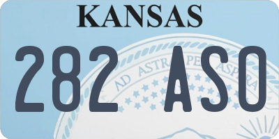 KS license plate 282ASO