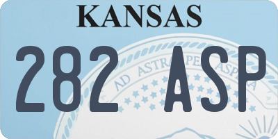KS license plate 282ASP
