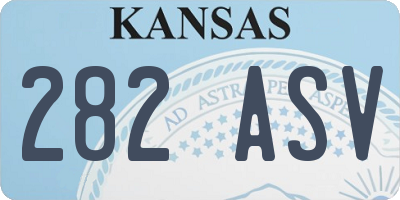 KS license plate 282ASV