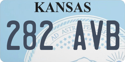 KS license plate 282AVB