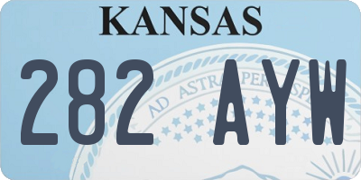 KS license plate 282AYW
