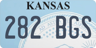 KS license plate 282BGS