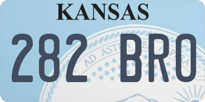 KS license plate 282BRO