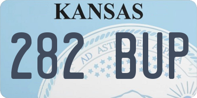 KS license plate 282BUP