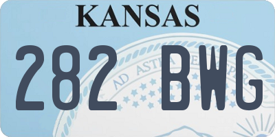 KS license plate 282BWG
