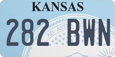 KS license plate 282BWN