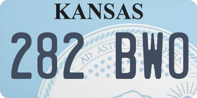 KS license plate 282BWO