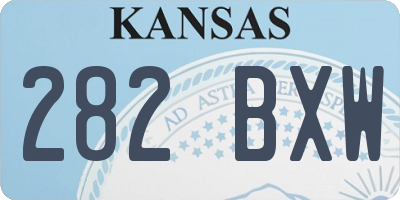 KS license plate 282BXW