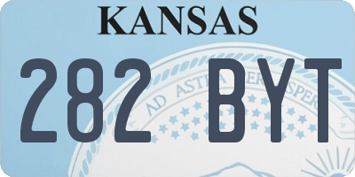 KS license plate 282BYT