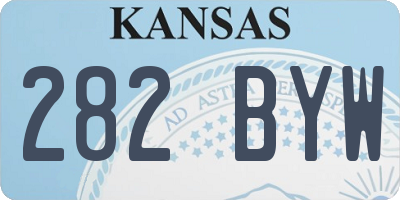 KS license plate 282BYW
