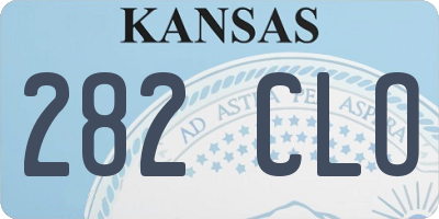 KS license plate 282CLO