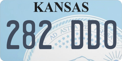 KS license plate 282DDO