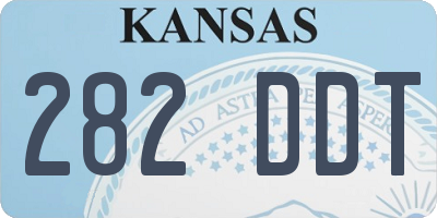 KS license plate 282DDT