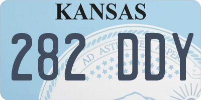 KS license plate 282DDY