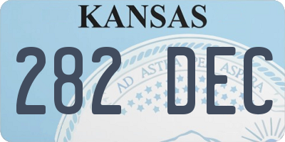 KS license plate 282DEC