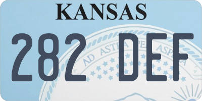 KS license plate 282DEF