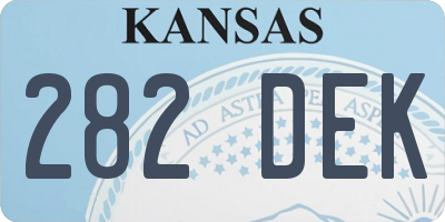 KS license plate 282DEK
