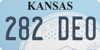 KS license plate 282DEO