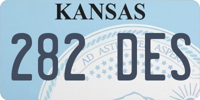 KS license plate 282DES