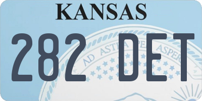 KS license plate 282DET