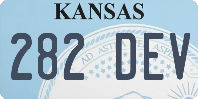 KS license plate 282DEV