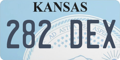 KS license plate 282DEX