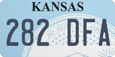 KS license plate 282DFA