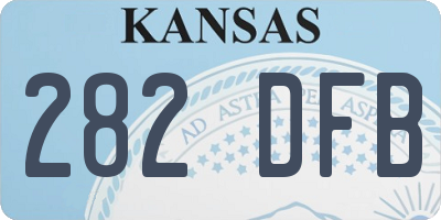 KS license plate 282DFB