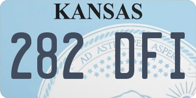 KS license plate 282DFI