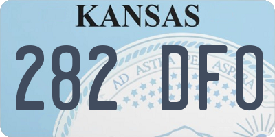 KS license plate 282DFO