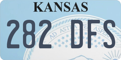 KS license plate 282DFS