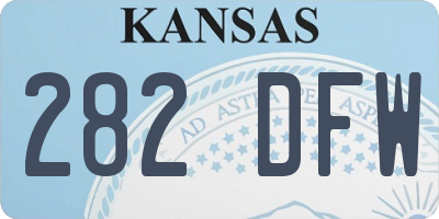 KS license plate 282DFW